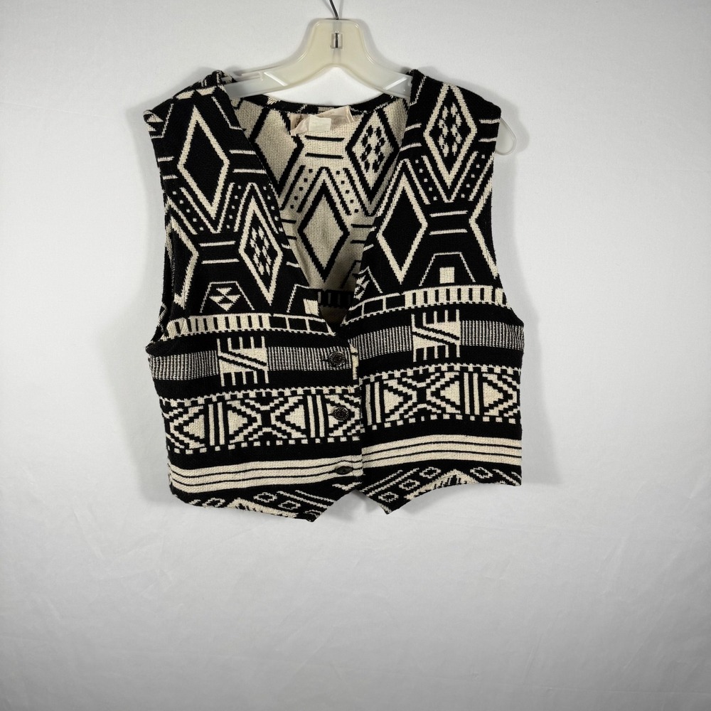 Cracker Barrel Vest One Size Cotton Southwestern Geometric Sleeveless Top
